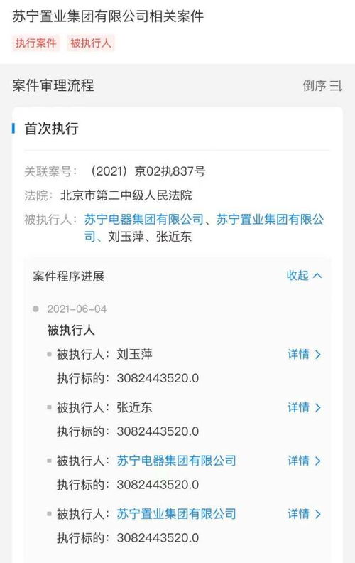 苏宁电器新增被强制执行信息,执行标的超30亿元